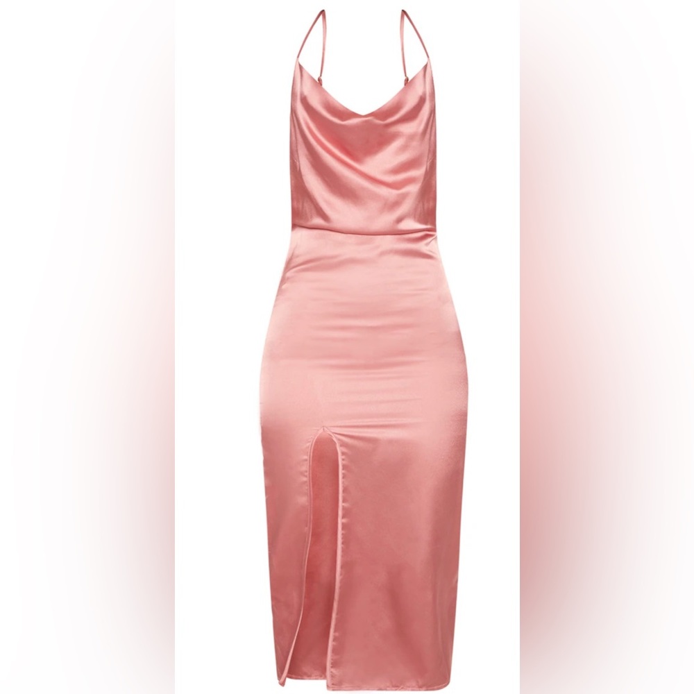 PrettyLittleThing Satin Cowl Dress